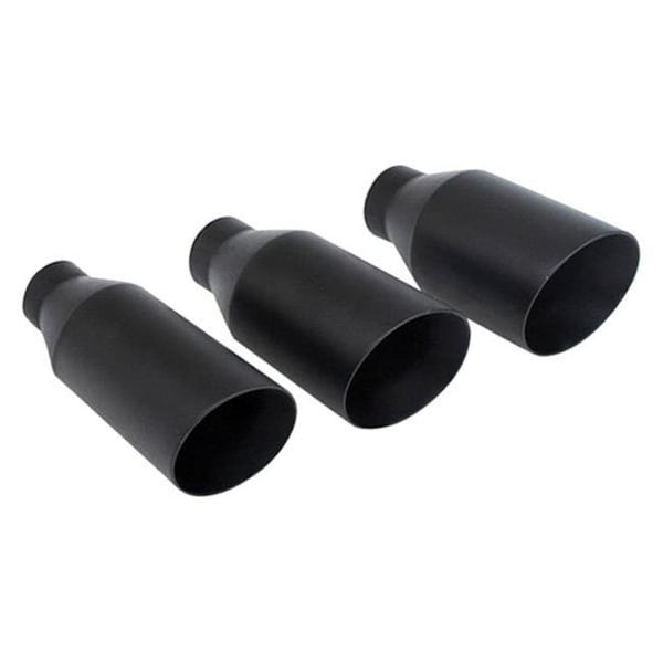 Different Trends Different Trends DTEDT-24113CBK Powder Coated Series Closed Outer Casing Round Angle Cut Weld-On Double-Wall Exhaust Tip; Black - 2.25 x 4 x 8 in. DTEDT-24113CBK - main